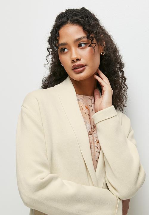 edit - Shawl collar cardi coat - ecru