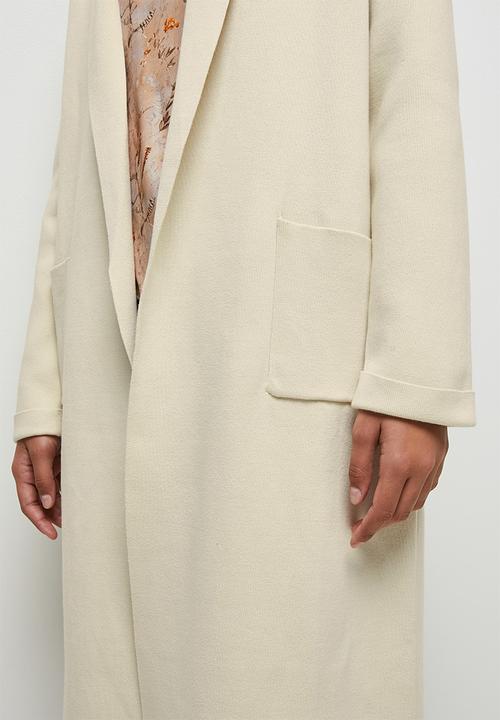 edit - Shawl collar cardi coat - ecru