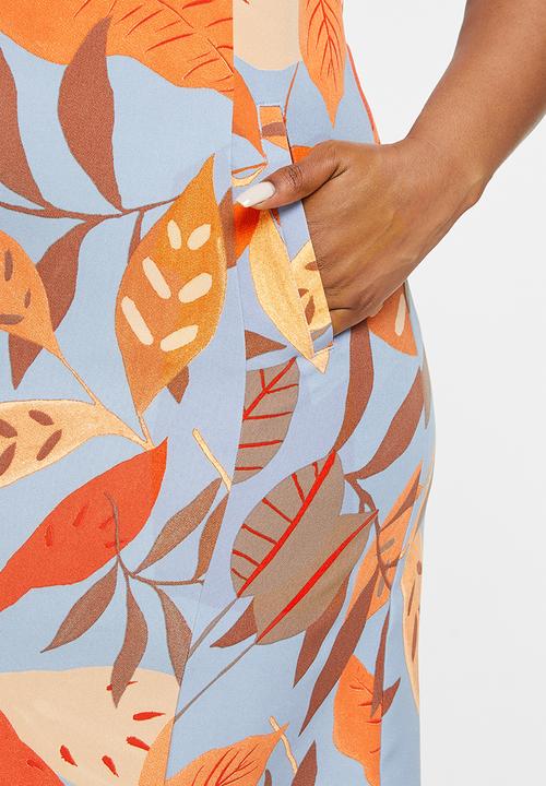 AMANDA LAIRD CHERRY - Plus anchor dress - grey, rust & sand floral
