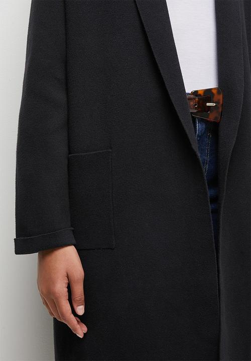 edit - Shawl collar cardi coat - black