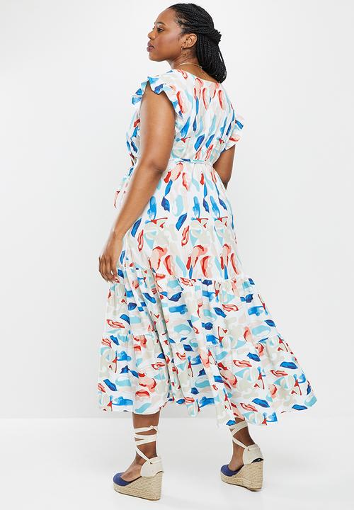 AMANDA LAIRD CHERRY - Plus cubhu dress -  white, blush, mint & sky