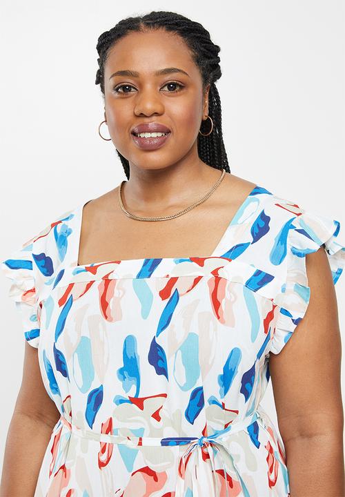 AMANDA LAIRD CHERRY - Plus cubhu dress -  white, blush, mint & sky