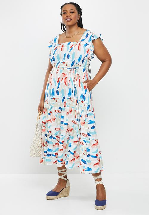 AMANDA LAIRD CHERRY - Plus cubhu dress -  white, blush, mint & sky