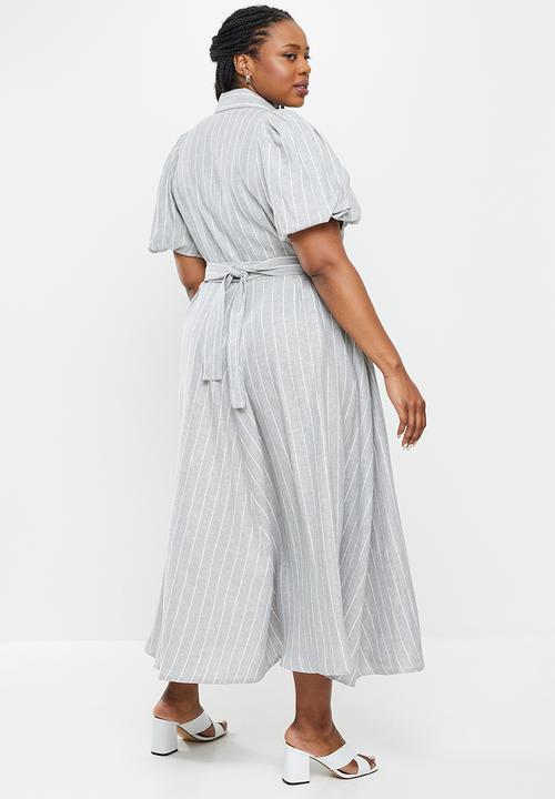 AMANDA LAIRD CHERRY - Plus essenwood dress -  grey & cream