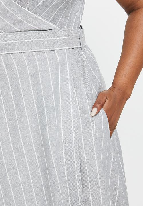AMANDA LAIRD CHERRY - Plus essenwood dress -  grey & cream