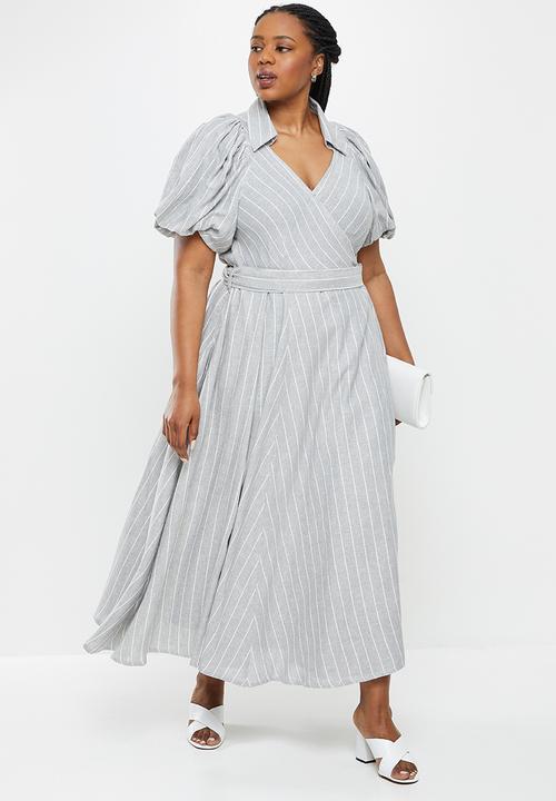 AMANDA LAIRD CHERRY - Plus essenwood dress -  grey & cream