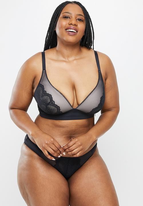 DORINA - Plus zuri push up demi bra - black
