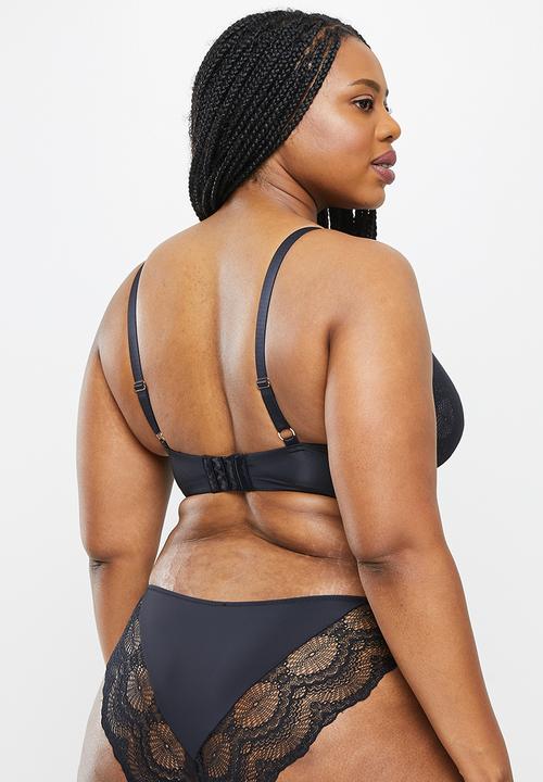 DORINA - Plus zuri push up demi bra - black