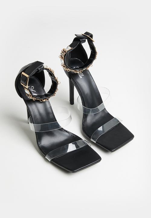 MILLA - Rhinestone trim stilleto heel - black