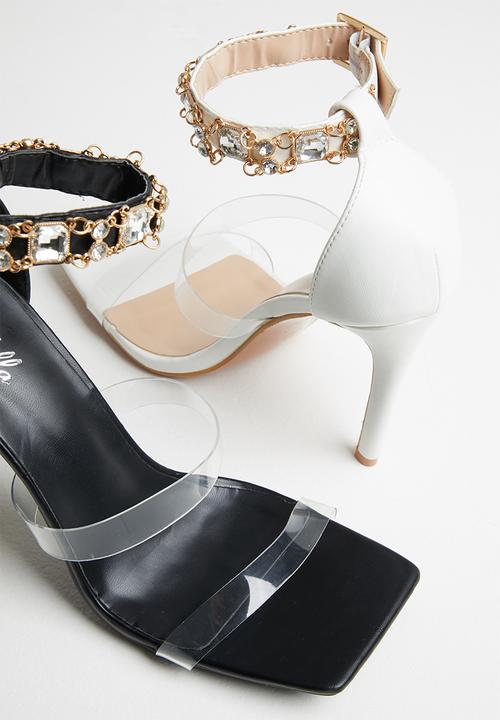 MILLA - Rhinestone trim stilleto heel - black