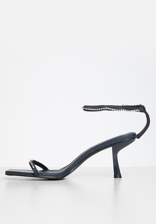 MILLA - Andrea embellished ankle strap heel - navy