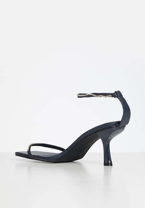 MILLA - Andrea embellished ankle strap heel - navy