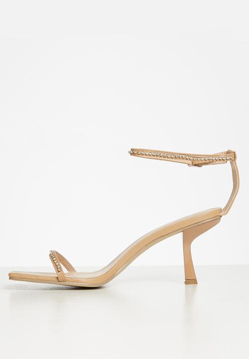 MILLA - Andrea embellished ankle strap heel - neutral