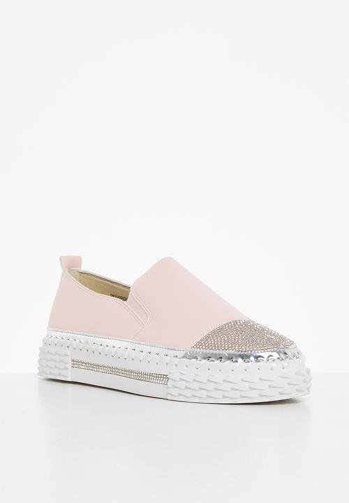 Footwork - Kerry diamante toe cap slip-on - pink