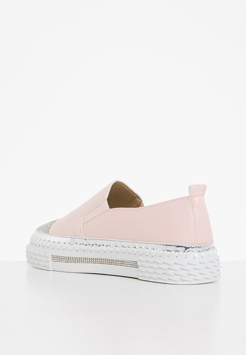 Footwork - Kerry diamante toe cap slip-on - pink