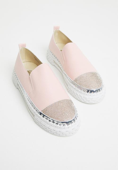 Footwork - Kerry diamante toe cap slip-on - pink