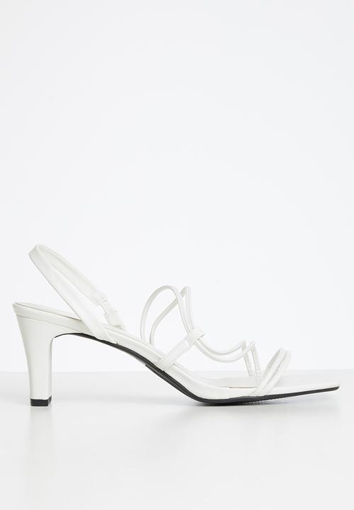 edit - Piper slingback block heel - white
