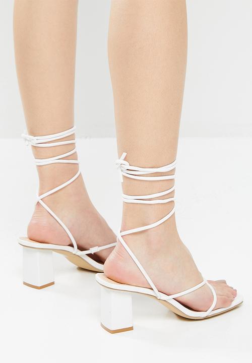 Superbalist - Selena ankle tie heel - white