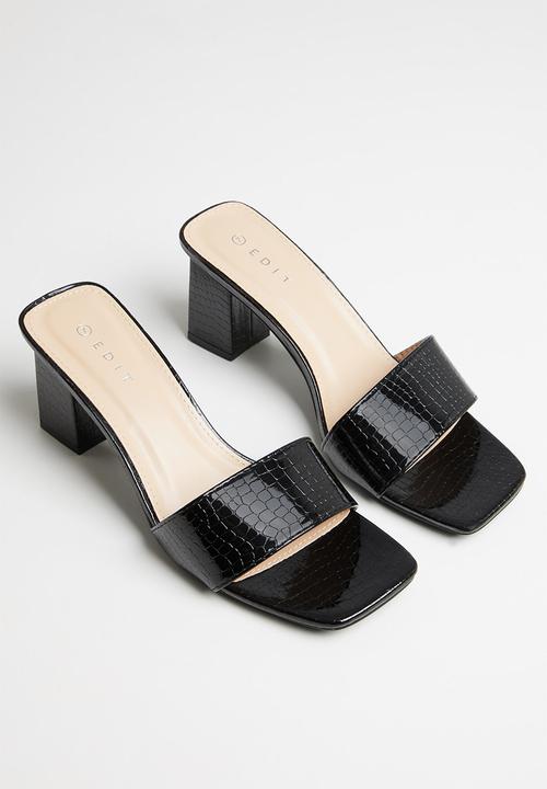 edit - Hazel embossed mule - black