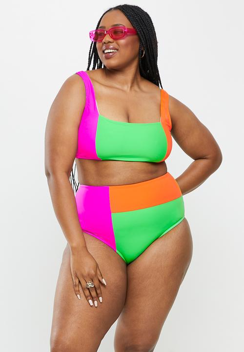 Me&B - Plus colourblock bikini set - multi
