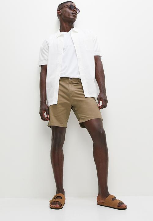 Lark & Crosse - Regular fit chino short - khaki