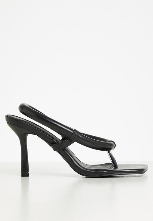 Superbalist - Skye puffed thong slingback - black