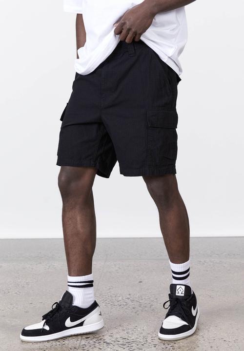 Factorie - Rip stop cargo short - black
