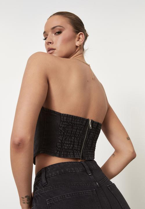 Factorie - Denim corset - washed black
