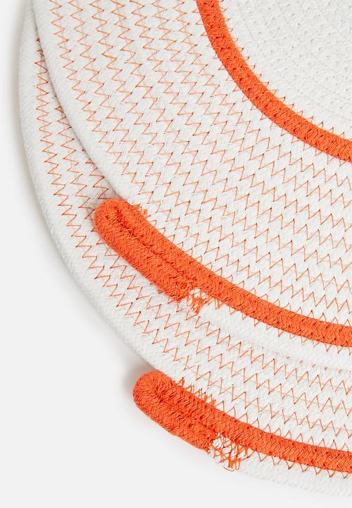 Sixth Floor - Lira woven placemat set of 4- white & orange