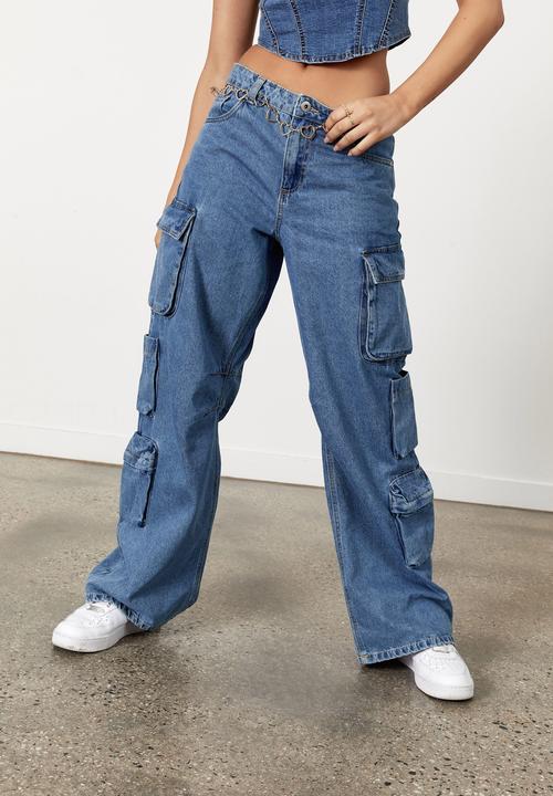 Factorie - Multi pocket denim cargo jean - lake blue