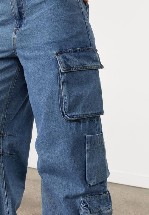 Factorie - Multi pocket denim cargo jean - lake blue