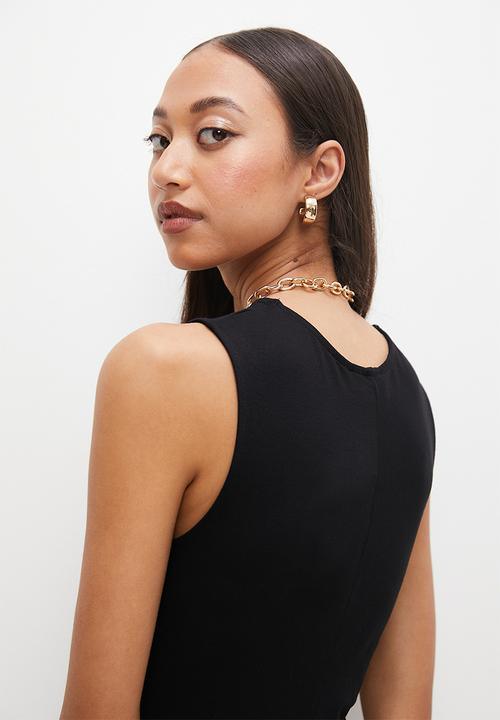 Superbalist - Cutout knit midi dress - black