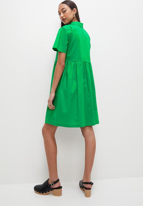 Superbalist - Collared mini babydoll dress - green