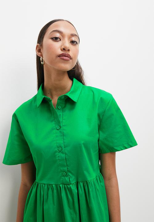 Superbalist - Collared mini babydoll dress - green