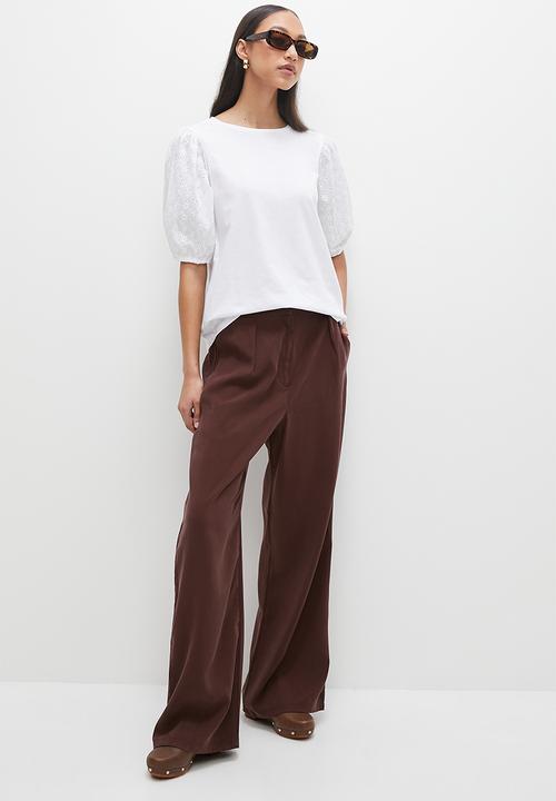 Superbalist - Anglaise sleeve tee - white