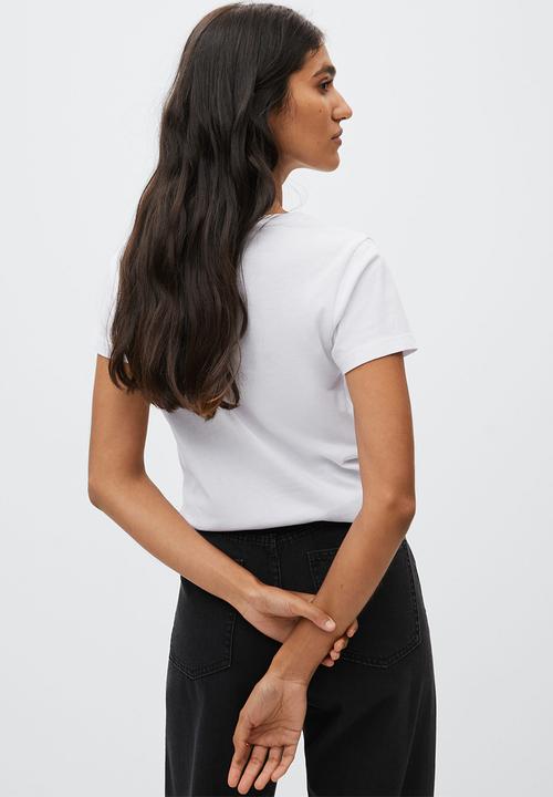 MANGO - T-shirt psmango - white