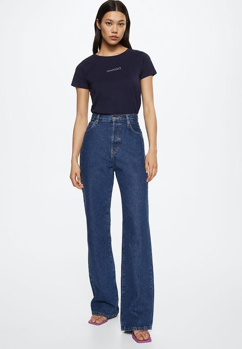 MANGO - T-shirt mangolog-h - navy