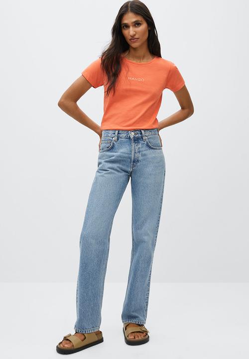 MANGO - T-shirt mangolog-h - red