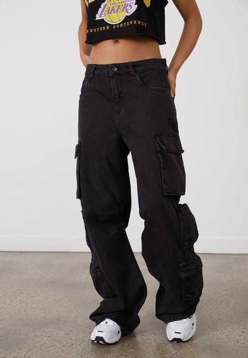 Factorie - Multi pocket denim cargo jean - washed black