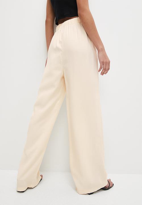 VELVET - Luxe wide leg formal trouser - ecru