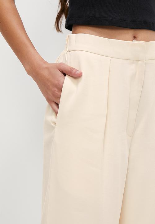 VELVET - Luxe wide leg formal trouser - ecru