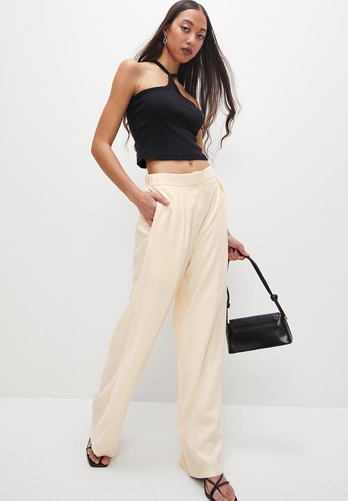 VELVET - Luxe wide leg formal trouser - ecru