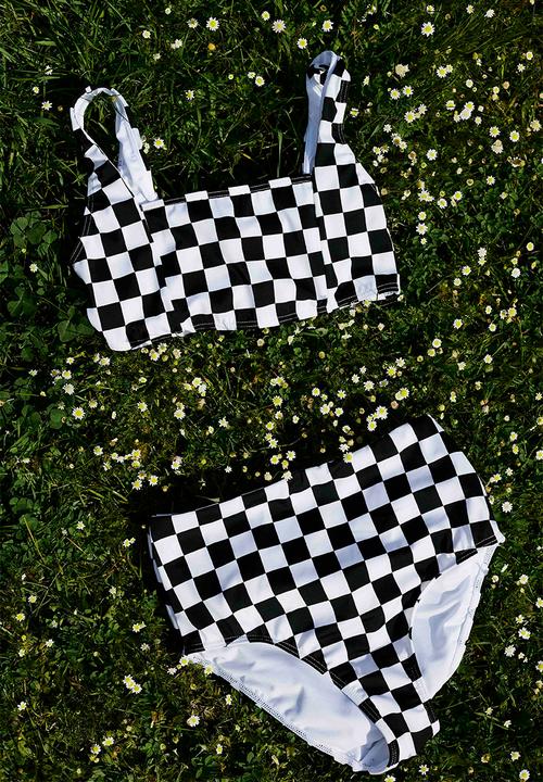 Me&B - Checker print bikini set - black and white