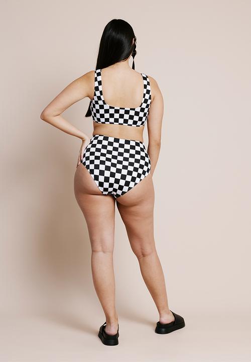Me&B - Checker print bikini set - black and white