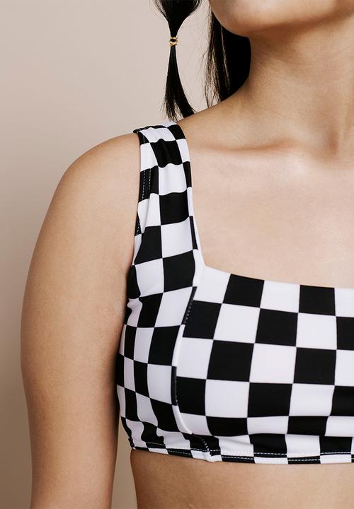 Me&B - Checker print bikini set - black and white