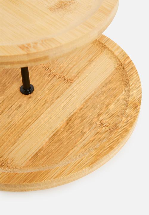Excellent Houseware - 2 Tier food stand - natural