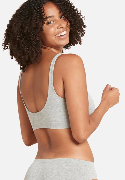 BOODY - Crop bra - light grey marl