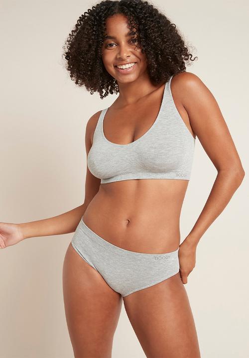 BOODY - Crop bra - light grey marl