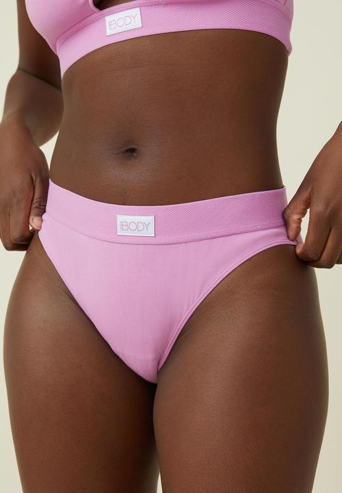 Cotton On - Organic cotton branded bikini brief - digital orchid