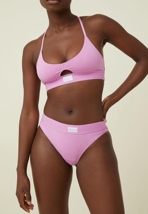 Cotton On - Organic cotton branded bikini brief - digital orchid